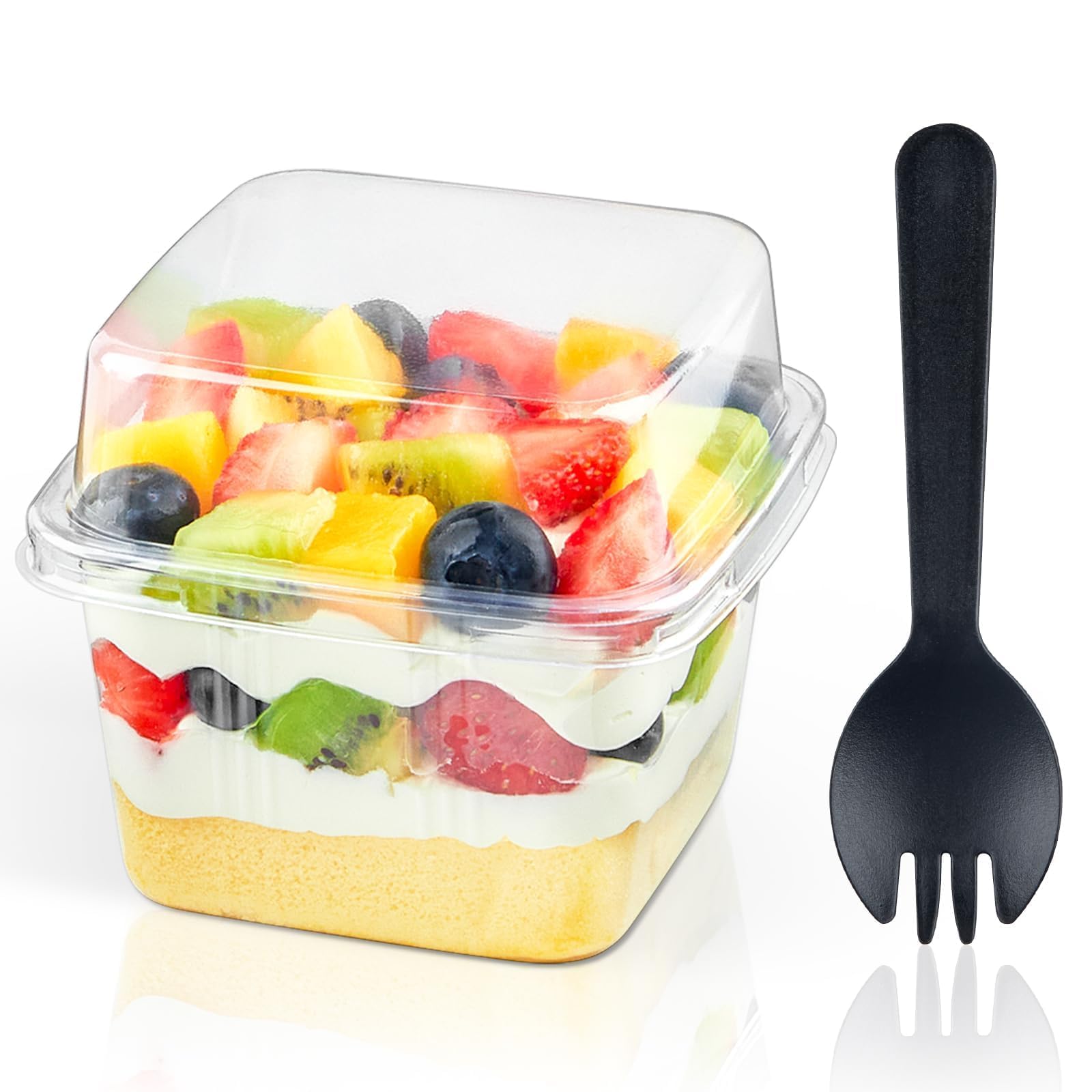 Amazon.com: Zezzxu 100 x 8 oz Dessert Cups with Lids and Spoons